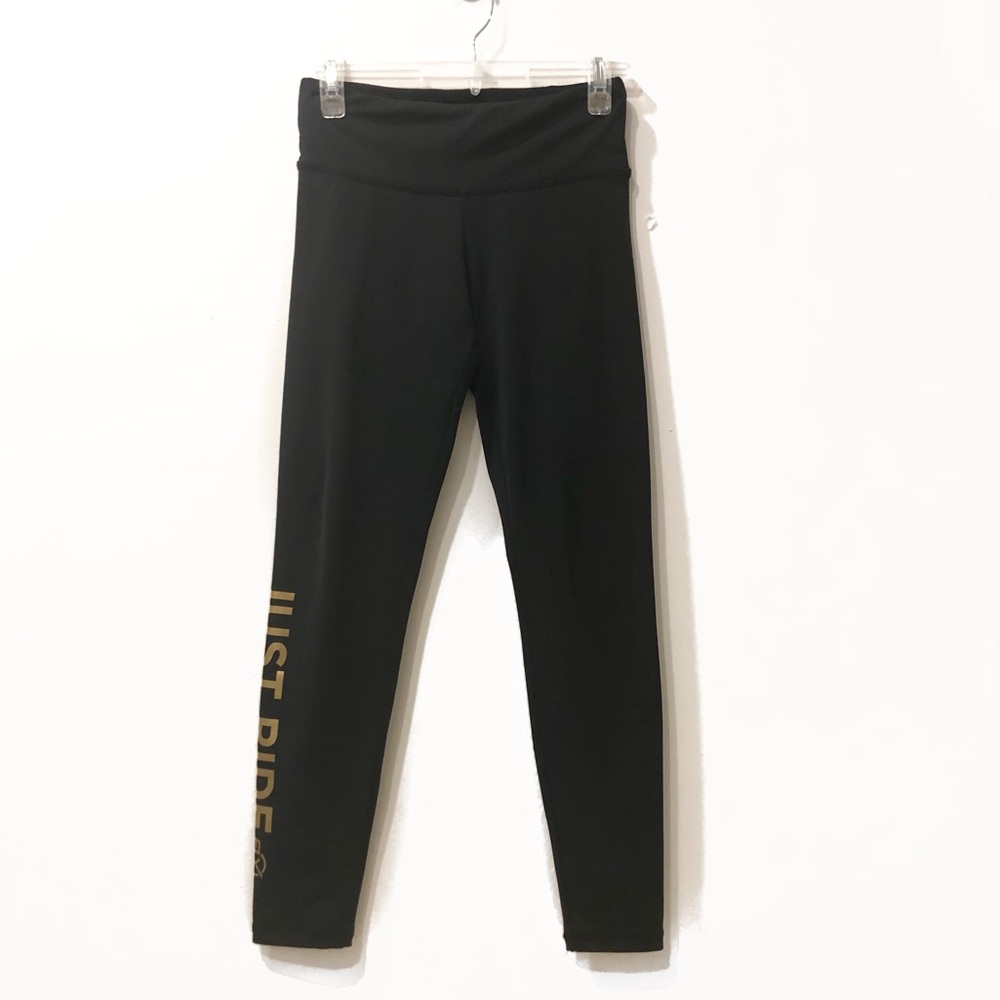 Flywheel | Black Just Ride Logo Leggings | M